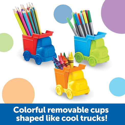 Learning Resources Create-a-Space Kiddy Center Trucks, 5 Pieces Kids Art Supplies Storage Caddy