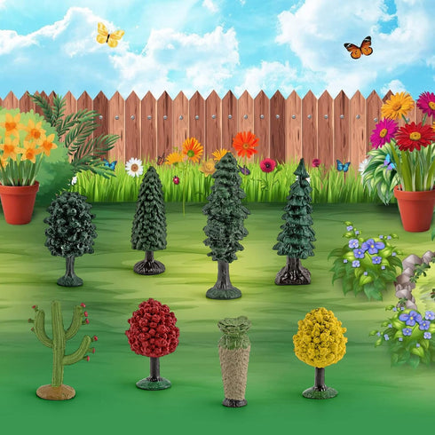 Set Realistic Plastic Trees Toys Plant Toy for Kids Sensory Bins Learning Toys Realistic Food Figurines School Projects