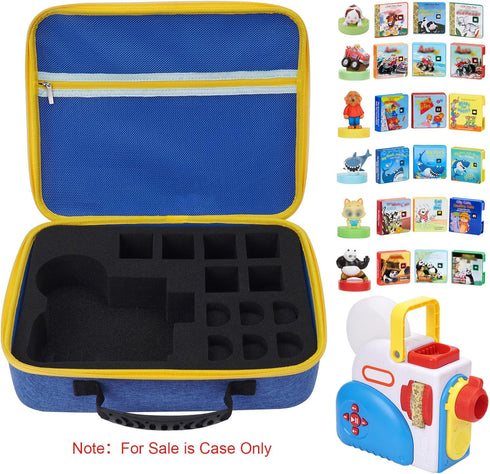 MGZNMTY Storage Case for Little Tikes Story Dream Machine Books, Blue Travel Box for Kids Toddler Toys Gifts