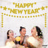 KatchOn Gold Happy New Year Banner - Pre-Strung 10 Feet Banner, 13 Feet Garland for 2025 Party Supplies