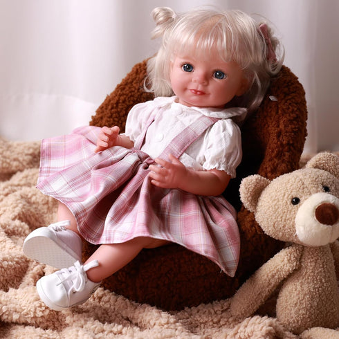 17-22 Inch BABESIDE Reborn Baby Doll Shoes, Baby Doll Accessories Doll Canvas Shoes with Laces for Realistic Babydolls