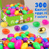 FLYSNK 300 Pack 6 2.4 Inch Easter Eggs Bulk Include Surprise Golden Eggs, Bright Colors Fillable Plastic Easter Egg