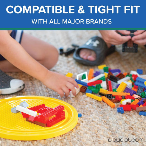 Play Platoon 1100 Pieces Classic Building Bricks Set - Assorted Tub of Small Blocks for Kids, Includes Wheels & Tires