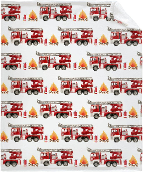 Fire Truck Fireman Baby Blanket Gifts Super Soft Swaddle Newborn Cozy Baby Receiving Blanket Stroller Throw Blanket for Crib 40x30 in forBaby/Puppy by SUPERICH