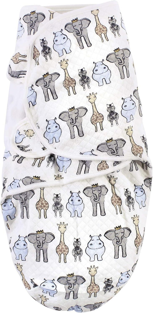 3pk, 0-3 Hudson Baby Unisex Baby Quilted Cotton Swaddle Wrap Royal Safari, Months