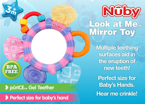 Nuby Look-at-Me Mirror Teether Toy - Colors May Vary