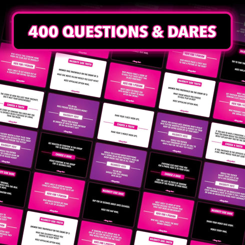Girls Night Party Game - 400 Questions, Dares & Challenges for Bachelorette, Birthday, Ladies Nights, College and Sorority Parties