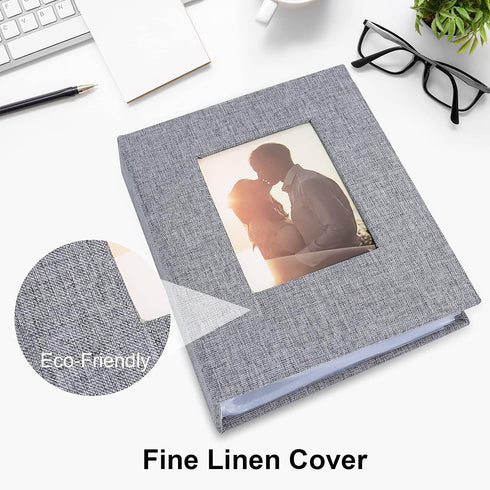 Vienrose Small Photo Album for 4x6 Photos, 2 Pack Linen Cover Mini Photo Book, 26-Page Holds 52 Pictures, Baby Storage