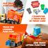 Set, JOYIN Large Friction Powered Garbage Truck Toy Includes Dumpster, Trash Bins, and Learning Cards for Kids, Orange