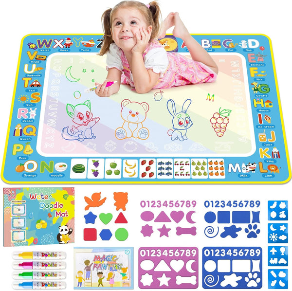 BlissfulBlend Water Doodle Mat Kids Mess Free Coloring Doodle Mat Educational Toys for