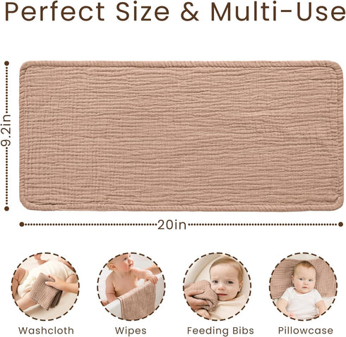 Sets 7 Pack 100% Konssy Muslin Baby Burp Cloths for Unisex- Soft Cotton Burping Clothes for NewbornBaby Girls and Boys