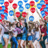 Zonon 40 Pcs Western Cowboy Balloons - Bandana Balloons Blue and Red, Large 12 Inch Latex Bandana Print Decorations Kit
