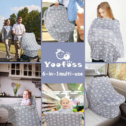 Yoofoss Nursing Cover Breastfeeding Scarf - Baby Car Seat Covers, Infant Stroller Cover, Carseat Canopy for Girls