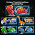 Toddler 5-in-1 Dinosaur Transforming Robot Toy, 5Pcs Easy DIY Assembly Function Combines into Mega Robot with Weapon