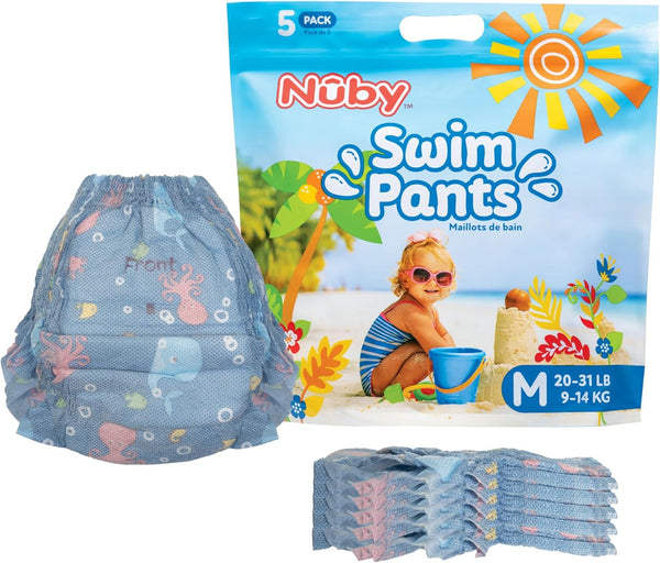 Nuby Swim Pants for Toddlers - 5 Pack - Toddler Swim Diapers