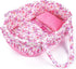 BABESIDE 2 Pcs Reborn Baby Doll Accessories, Pink Floral Baby Doll Bassinet
