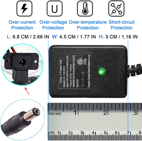 12 Volt Charger with Battery Connection Line for Kids Ride On Toys, Universal Power Wheel Charger for Best Choice, Wrangler, Kid Trax, Dynacraft Electric 2WD/4WD Cars