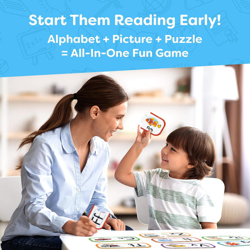 Alphabet Puzzle Games for Kindergarten, 26 Pairs Self-Correcting ABC Puzzle Matching Game for Toddlers