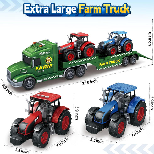 3 1 3 4 5 6 7 25" SpringFlower Toddler Boy Toys, Extra Large Farm Truck with Tractors, in Vehicle Car Truck Toys