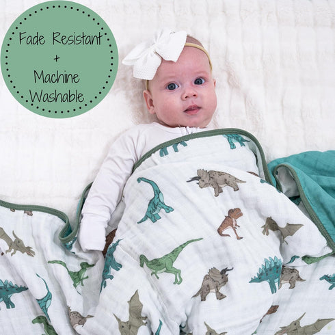 6-Layer 100% LollyBanks Muslin Baby Quilt, Cotton Baby Blanket for Boys, Soft and Breathable Toddler Quilt, Lightweight