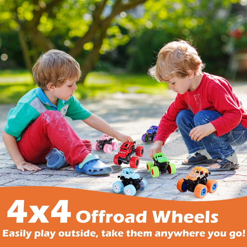 Monster Truck Toys for Kids 3-8 Years Old, Friction Powered Party Favor Toy Cars, 6 Pack Sand Beach Gifts