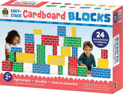 Teacher Created Resources 24 Piece Easy-Stack Cardboard Blocks Set (TCR11531)