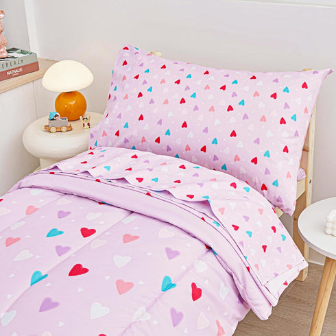 Sets, Set, Set Viviland Purple Heart Toddler Comforter Cute Girls Toddler Bedding Soft Microfiber Toddler Bed