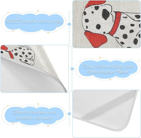 SyXIOP 28" 52" Cute Dalmatian Dog Cartoon Cooling Baby Mattress Protector Crib x Ultra Soft Crib Mattress pad