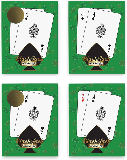 My Scratch Offs Casino Night Scratch Off Party Game Cards - 26 Pack Gambling (Blackjack)