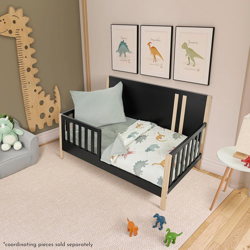 2 Pack Evolur Rawrsome Dark Crib Sheet, Fitted Crib Sheet for Standard Crib and Toddler Mattress, Soft and Breathable