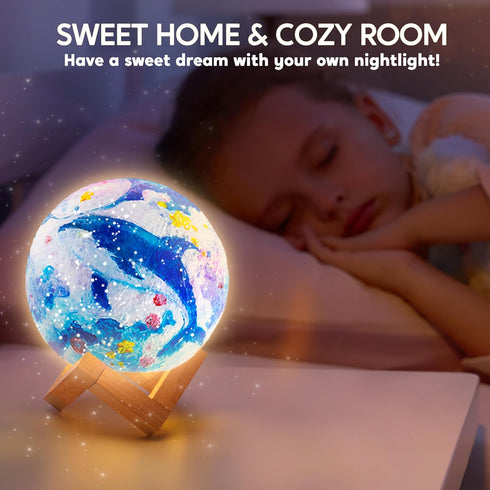 Klever Kits DIY 3D Moon Night Light, Paint Your Own Moon Lamp Kit, Galaxy Lamp Arts and Crafts for Kids Birthday Gifts