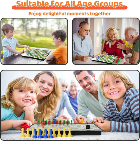 3 1 Set Set 12.4 Inches in Magnetic Board Games for Kids Adults - Classic Travel Game with Chinese Checkers, Ludo