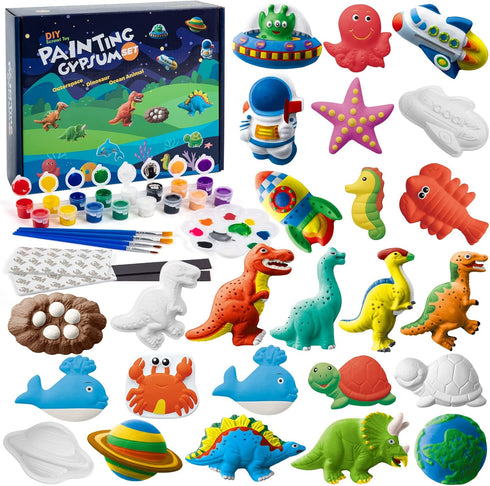 Juboury Kids Arts and Crafts Plaster Painting Craft Kit Art Set -