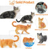 Toymany 8PCS Cat Figurines Set, Realistic Grey & Orange Cat Figures, Kitten Toys for Kids Birthday Gift