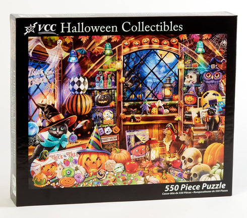 Halloween Collectibles Jigsaw Puzzle 550 Piece by Vermont Christmas Company, Large Interlocking Randomly Shaped Pieces