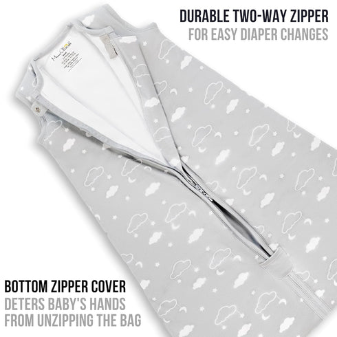 1.0 24-48 2-Pack Mama Cheetah Baby Sleep Sack TOG Organic Cotton Baby Wearable Blanket with Two-Way Zipper, Swaddle