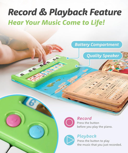 3-5 3, 4 BEST LEARNING My First Piano Book - Educational Musical Toy for Toddlers Kids Ages Years - Ideal Year Old Boy