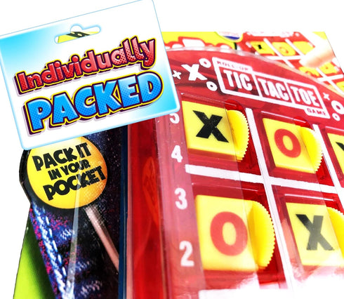 JA-RU Portable Tic Tac Toe (2 Pack), Classic Mini Board Games for Kids, Pocket Size Travel, Birthday Party Favor