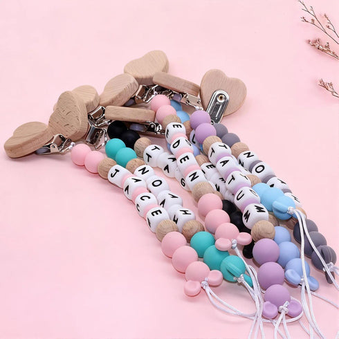 Personalized Pacifier Clip Pacifier Holder with Name Baby Gift (A)