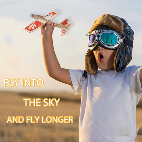Set 4 Balsa Wood Airplane Toys | Wooden Airplane Kits | Balsa Wood Glider Planes, Model Toy Airplane Kits | Classic