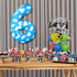 40 Inch Large Number 6 Balloon, Birthday Decorations with Blue Clouds, Party Supplies for 6th Birthday