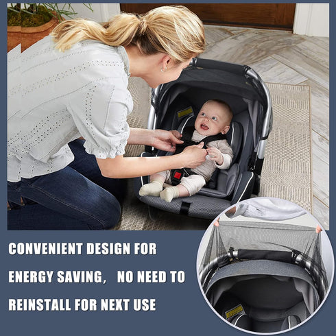 Baby Mosquito Net for Infant Car Seats, Strollers, and Bassinets - Breathable Elastic Netting, Portable Durable Insect