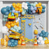 Construction Balloons Garland Arch Kit 155Pcs Yellow and Blue Balloons with Crane