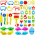 FRIMOONY Dough Tools Set for Kids, Various Plastic Animal Molds, Rolling Pins,