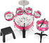 11-Piece Set Best Choice Products Kids Beginner Drum Kit, Musical Instrument Toy Drum for Music Practice w/ Bass, Toms