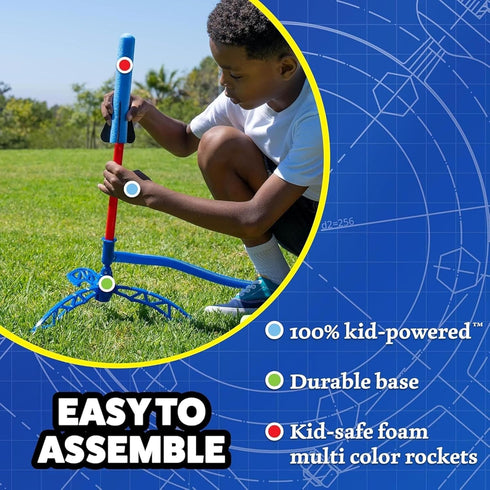8 Set 100 3 Stomp Rocket Jr Multi-Color Rocket Launcher for Kids, Rockets - Fun Outdoor Kids Gifts for Boys & Girls