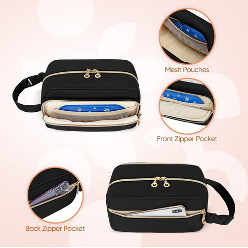 4 Packs, Damero Breastmilk Cooler Bag with Ice Breast Milk Cooler Travel Bag Fit for Milk Bags or Bottles, with Buckle