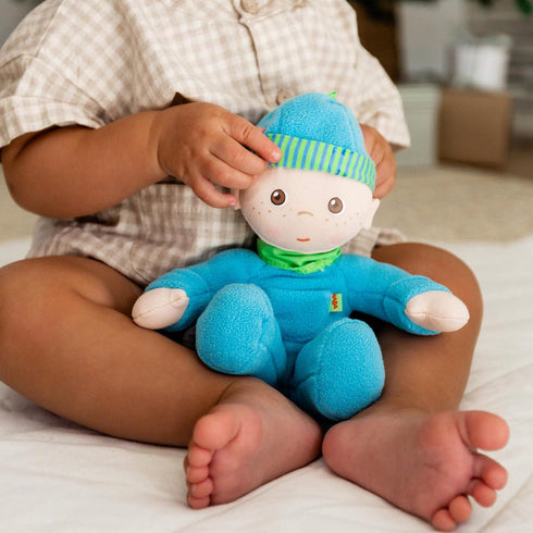 HABA Snug-Up Soft Plush Luis First Baby Doll, 8" - Perfect Newborn and Infant Toy, Small Machine-Washable
