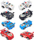Colorful Mini Police Toy Cars (12 Pack) (3") in Blue, Red, Black, and White, Plastic Winding Pull Back Racers