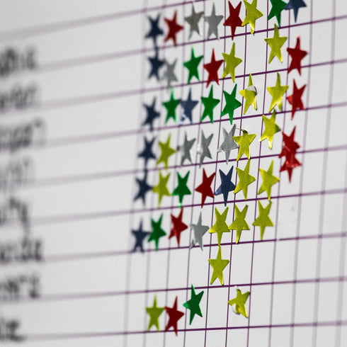 Iconikal 6,000-Count Bulk Metallic Foil Reward Stars Stickers in Blue, Red, Silver, Gold, Green